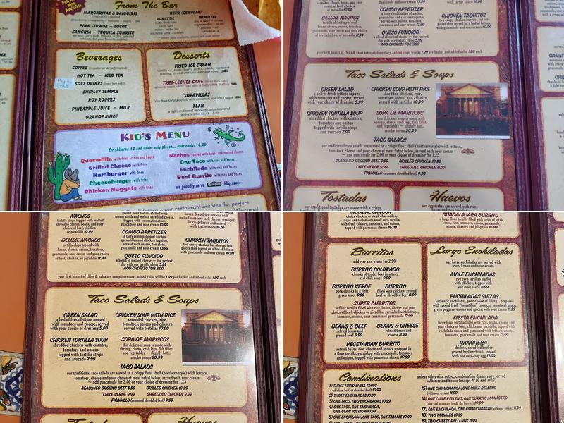 Nelly's Mexican Food Menu