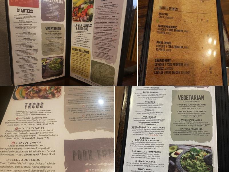Ixtapa Fine Mexican Cuisine Menu