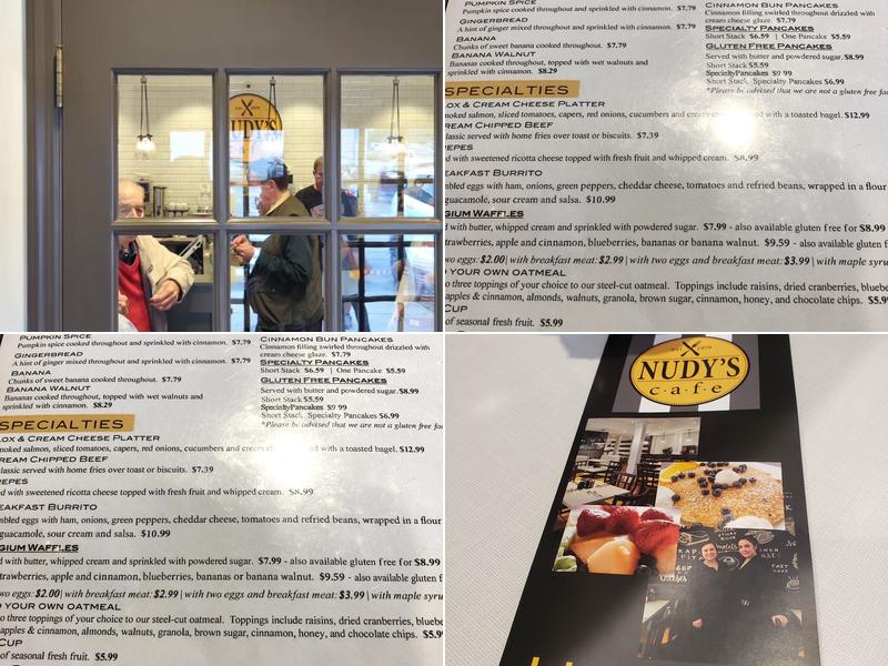 Nudy's Cafe Malvern Menu