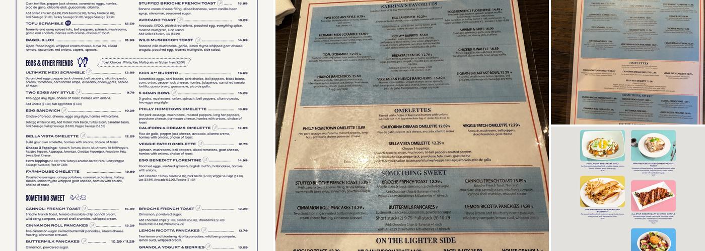 Sabrina's Cafe Menu