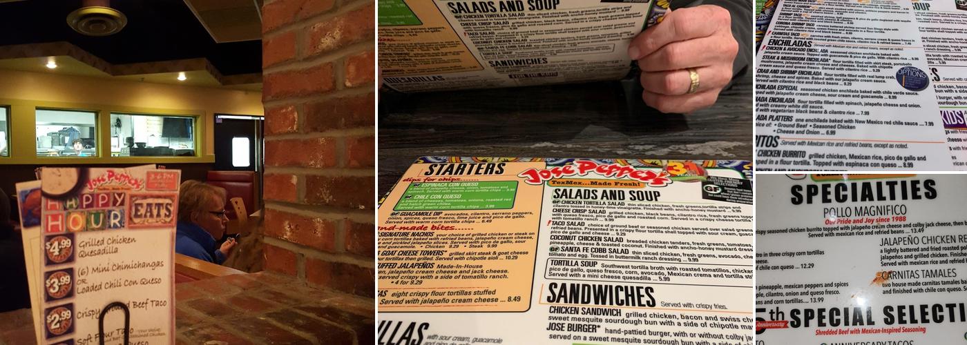 Jose Pepper's Menu