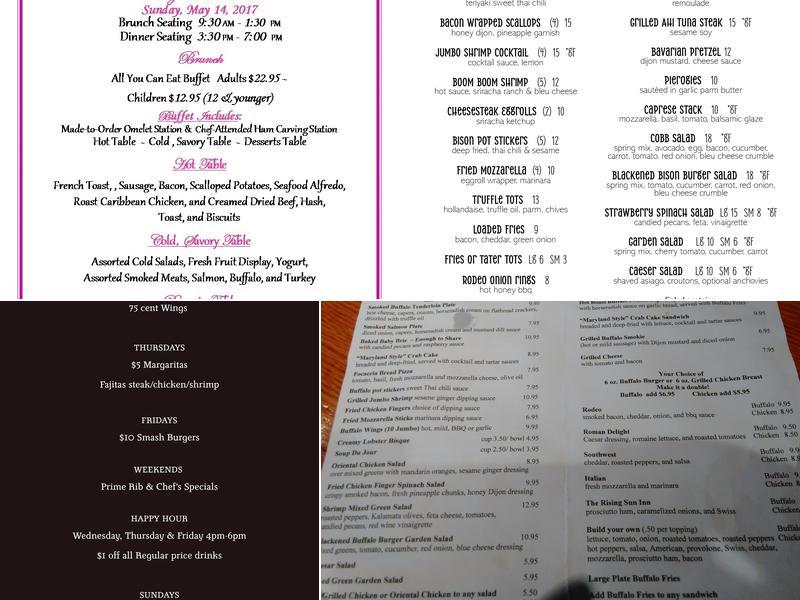 Rising Sun Inn Menu