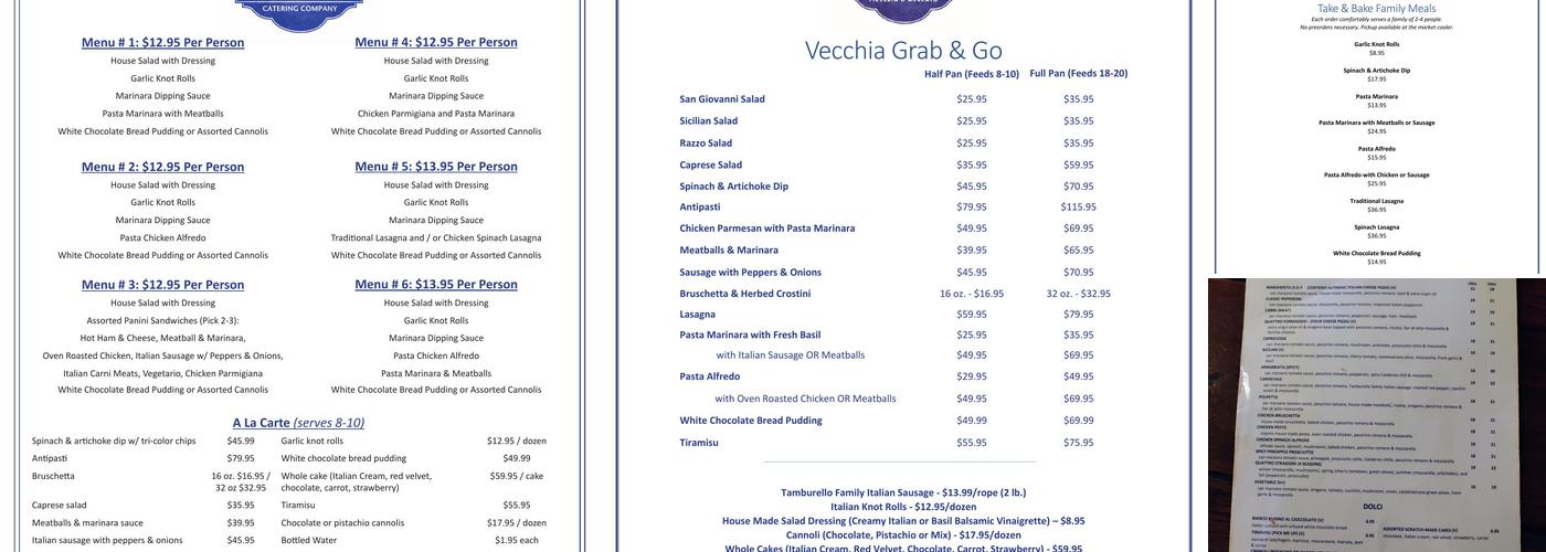 Vecchia Pizzeria & Mercato Menu