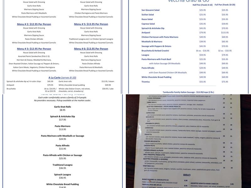 Vecchia Pizzeria & Mercato Menu