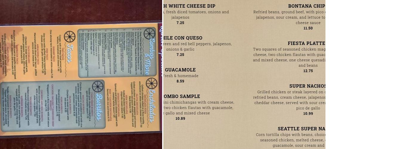 La Carreta Mexican Restaurant Menu