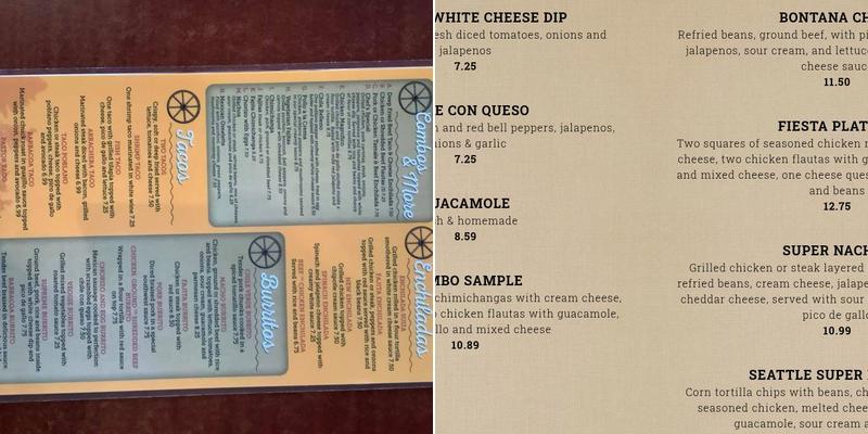 La Carreta Mexican Restaurant Menu