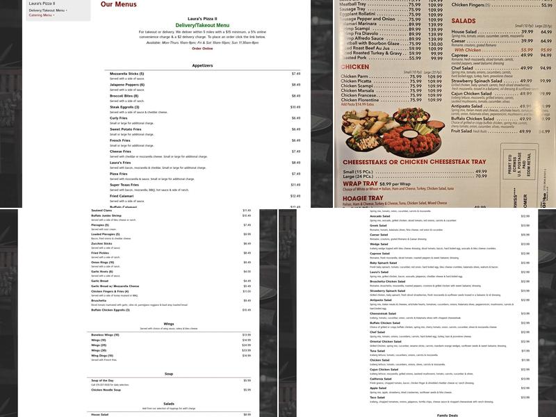 Laura's Pizza 2 Menu