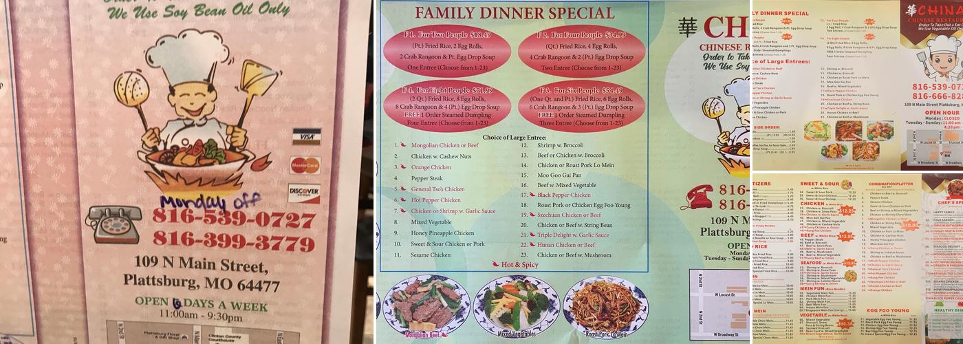China Restaurant Menu