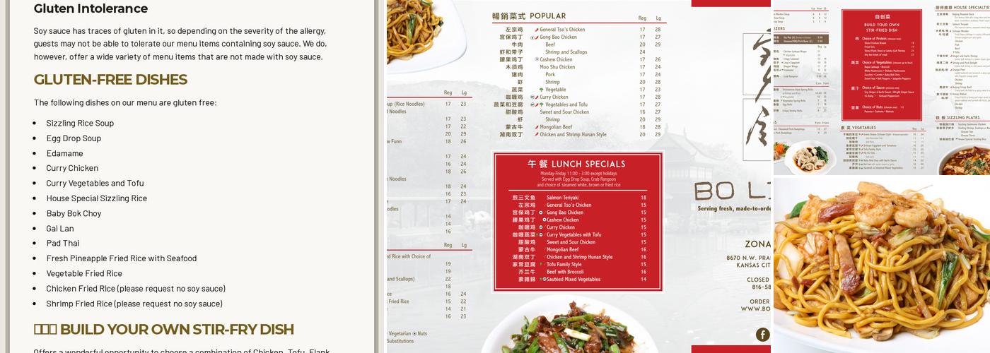 Bo Lings Menu