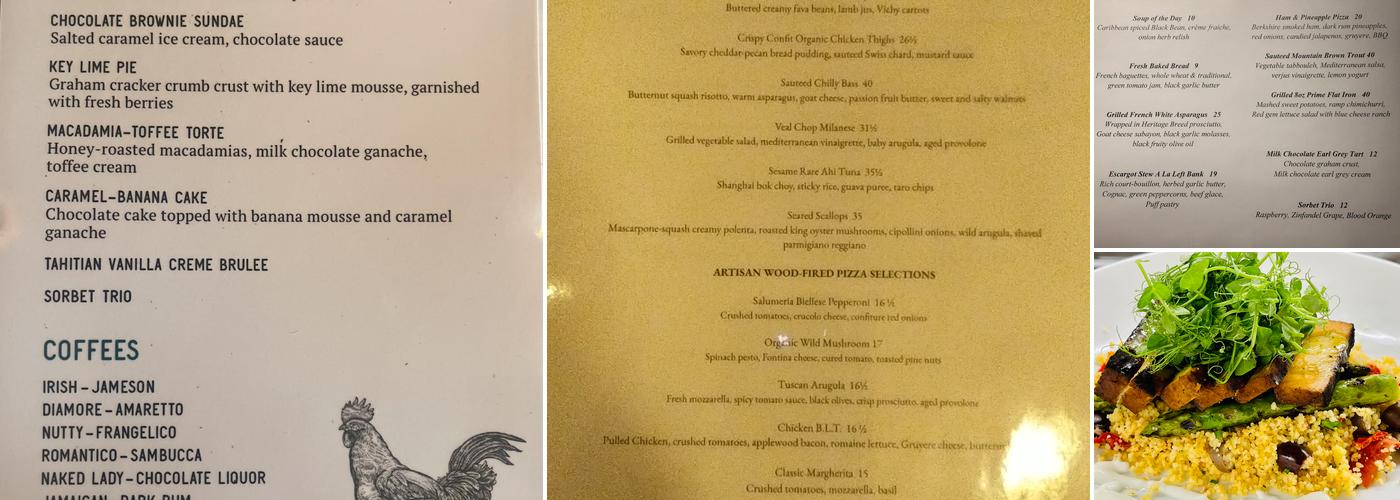 Parc Bistro Menu
