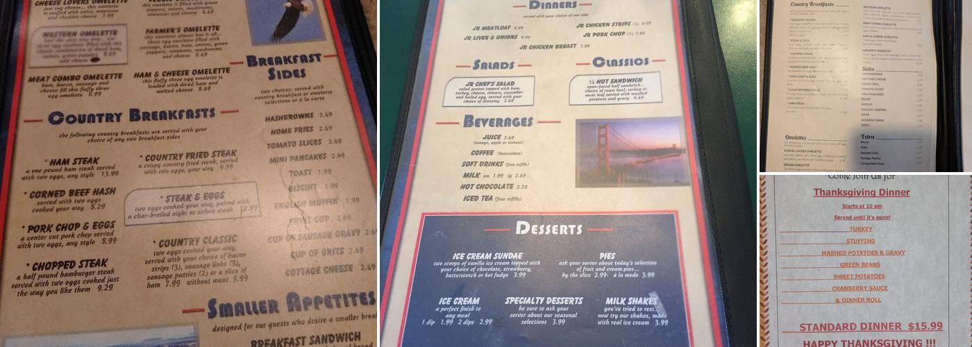 Down Home Diner Menu