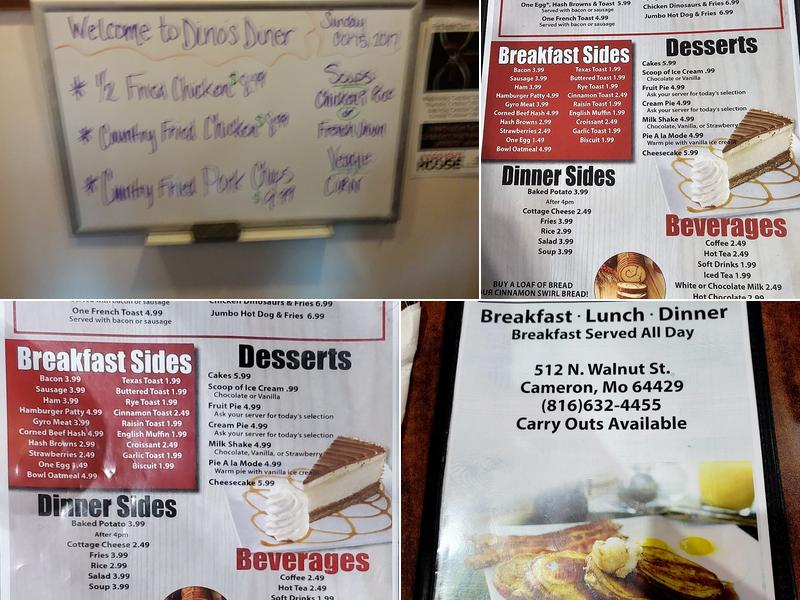 Dino's Diner & Family Restaurant Menu