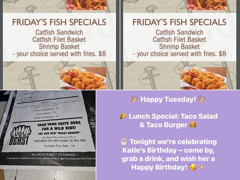 Ross's 20th St Bar & Grill Menu