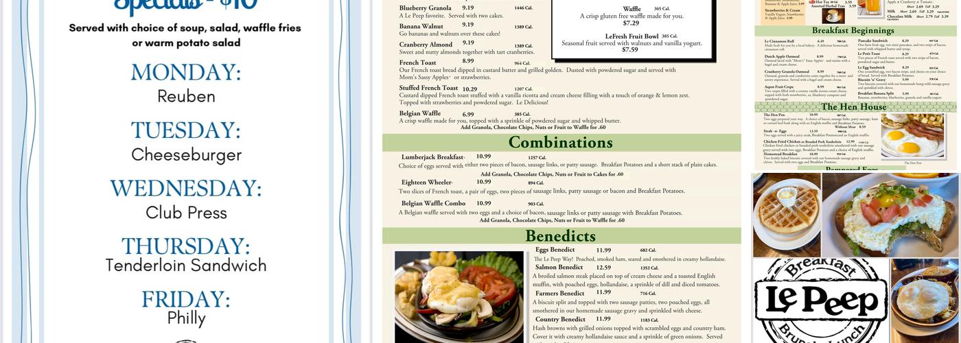 Le Peep Menu