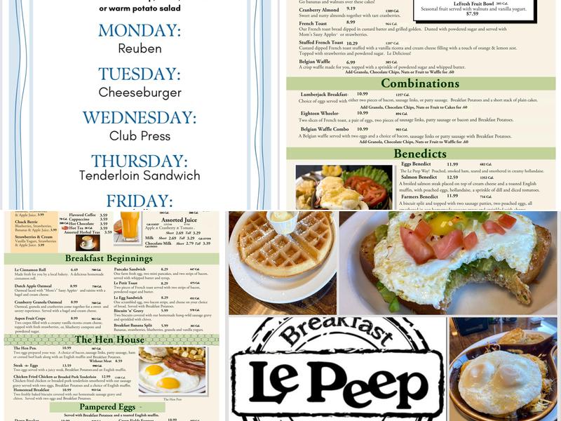 Le Peep Menu