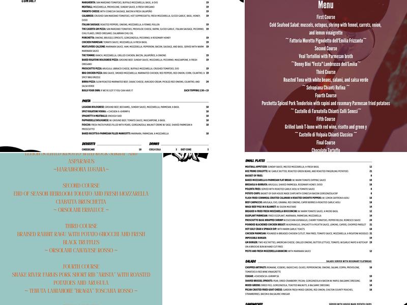 Pizzeria G.M. Menu