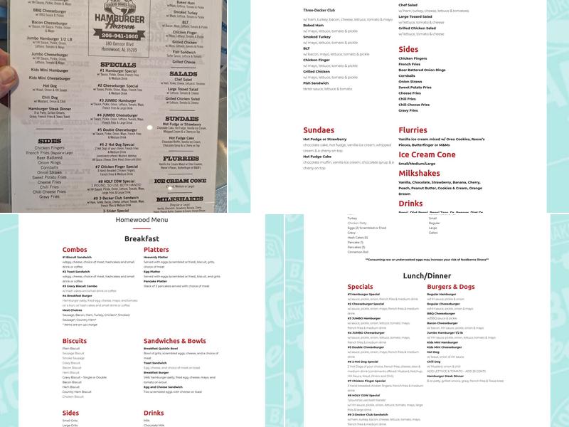 Hamburger Heaven Menu