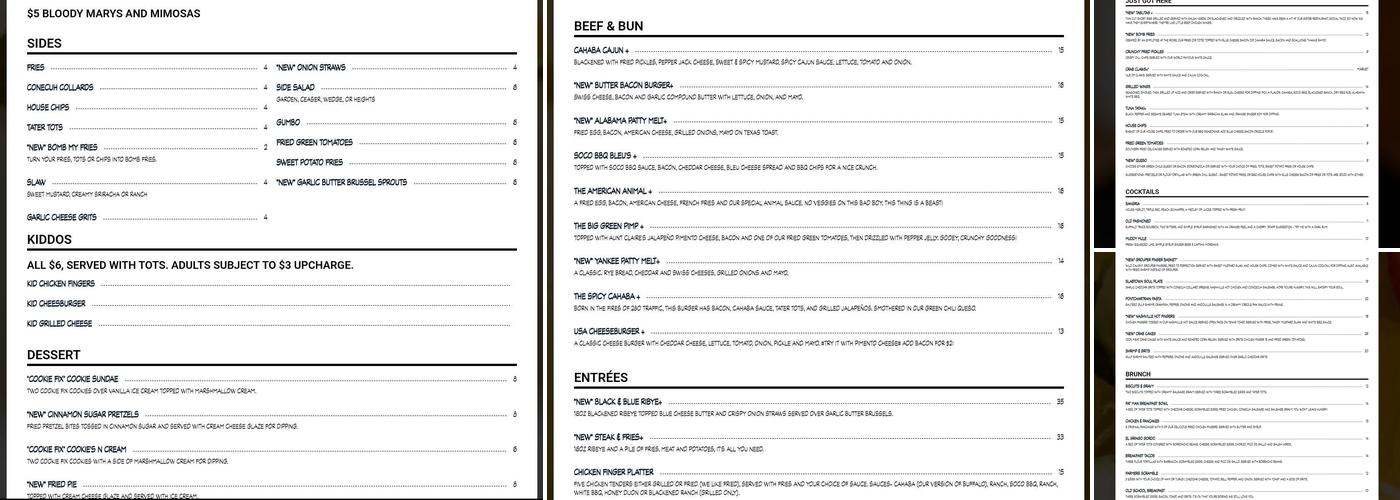 Mudtown Eat & Drink Menu