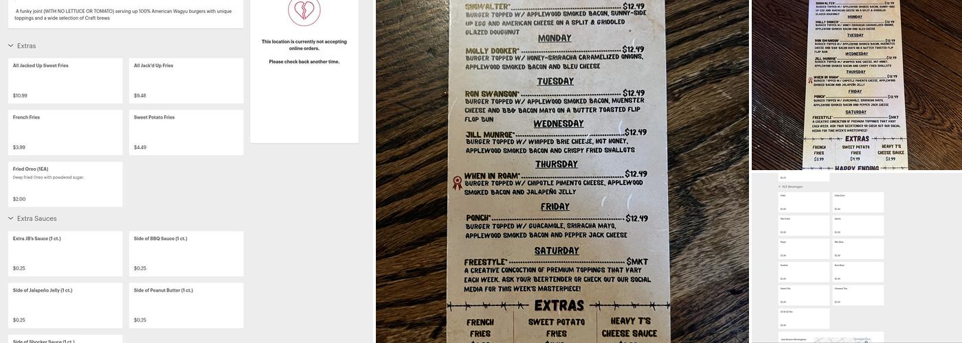Jack Brown's Beer & Burger Joint Birmingham Menu