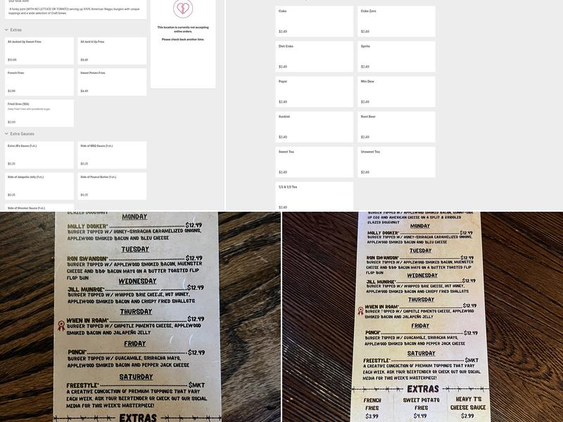 Jack Brown's Beer & Burger Joint Birmingham Menu