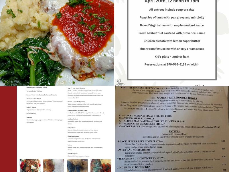 Papa's Table Menu