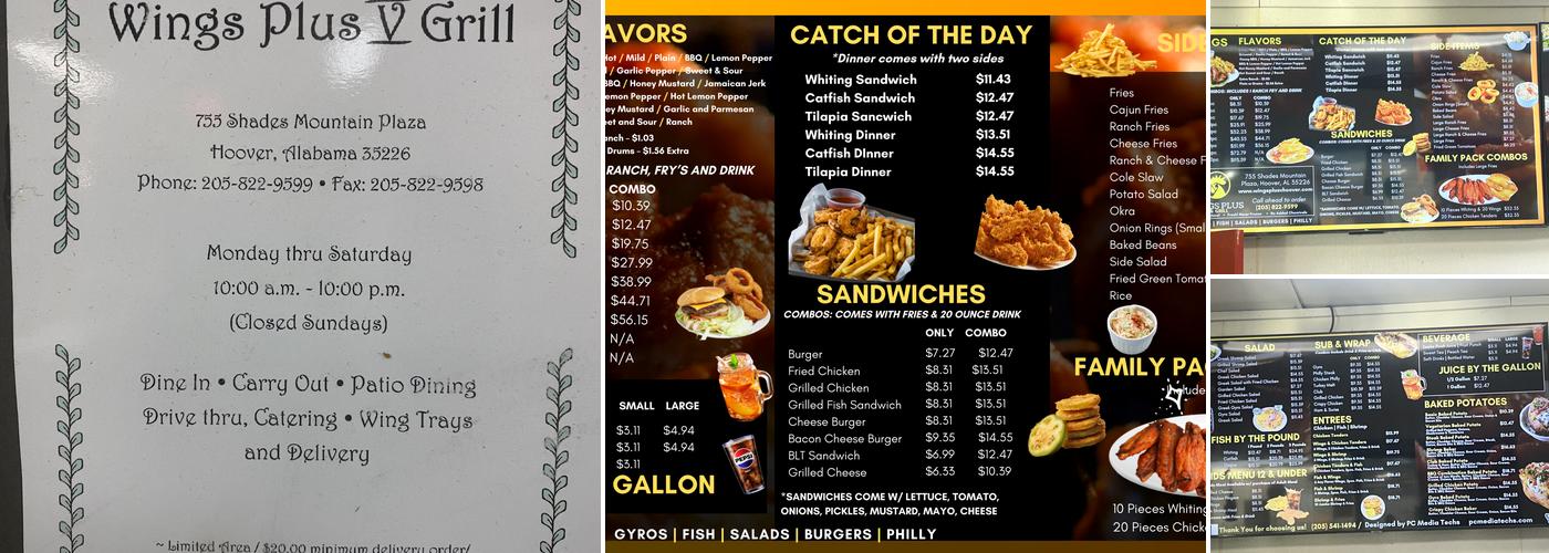 Bluff Park Wings & Grill Menu