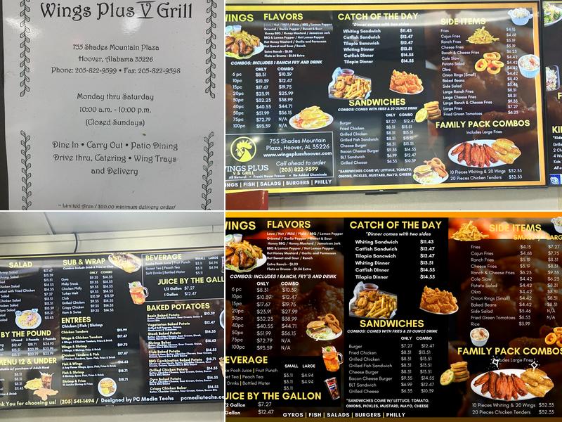 Bluff Park Wings & Grill Menu