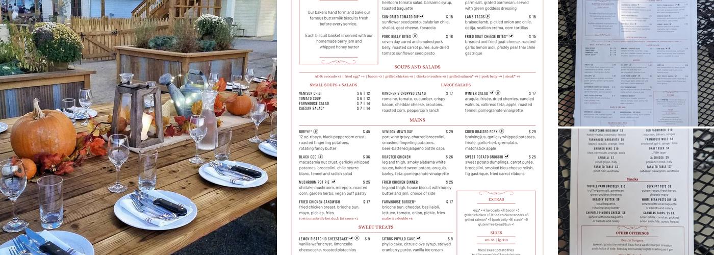 The Farmhouse at Jessup Farm Menu
