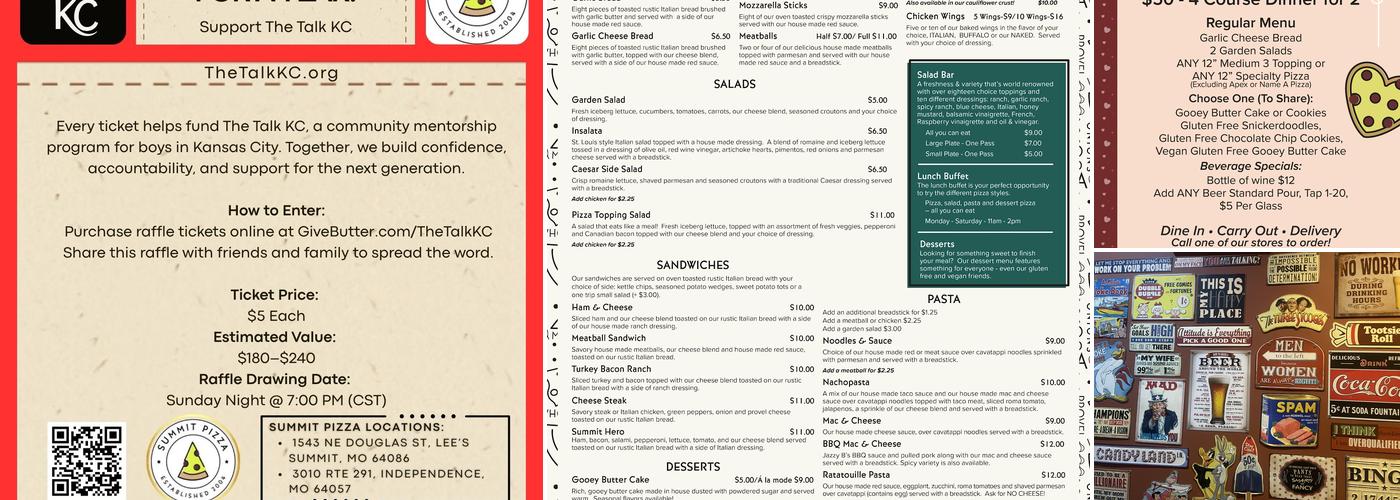 Summit Pizza Menu