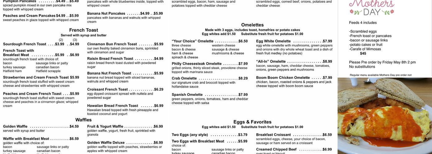 Brooks Breakfast & Lunch Cafe Menu