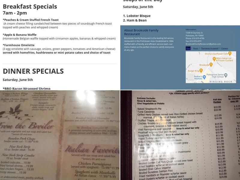 Brookside Family Restaurant, Pottstown Menu, Reviews (252), Photos
