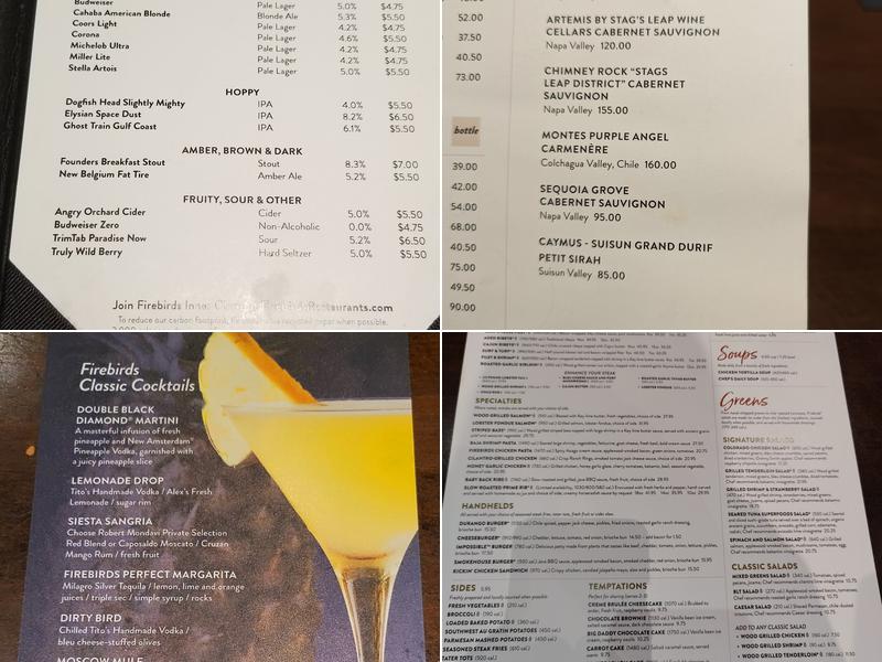 Firebirds Wood Fired Grill Menu