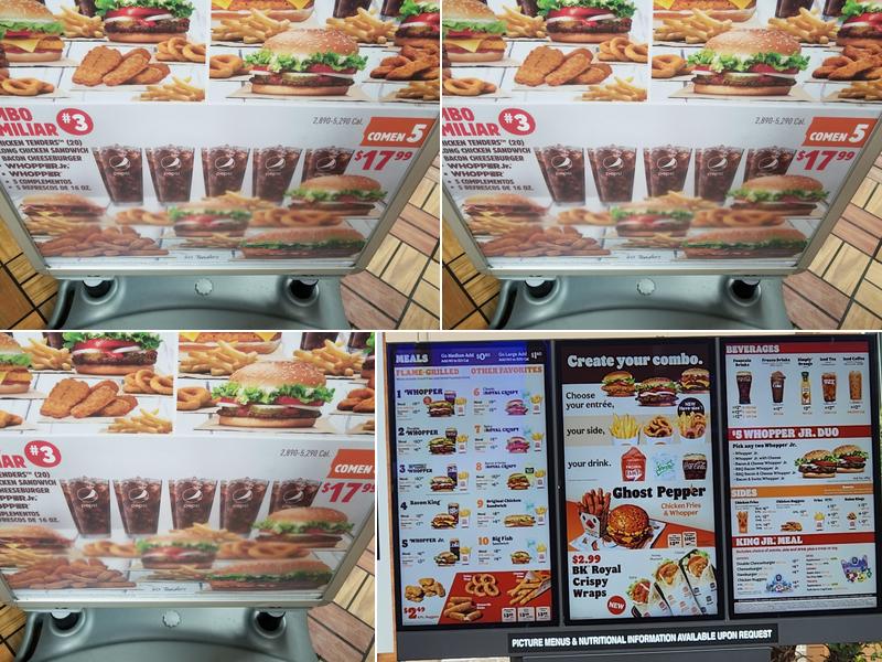 Burger King Menu