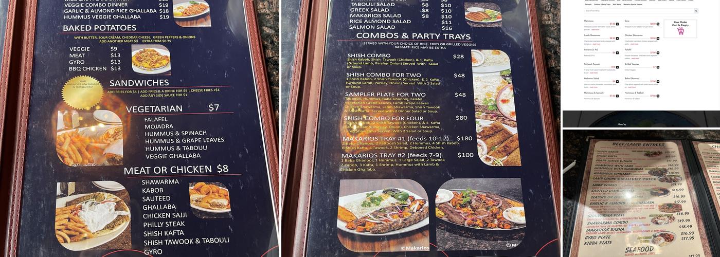 Makarios Kabobs & Grill Menu