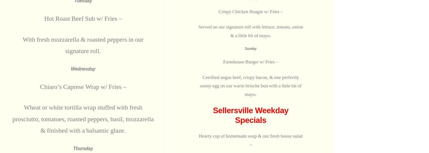 Chiaro's Pizzeria & Restaurant Pennsburg Menu