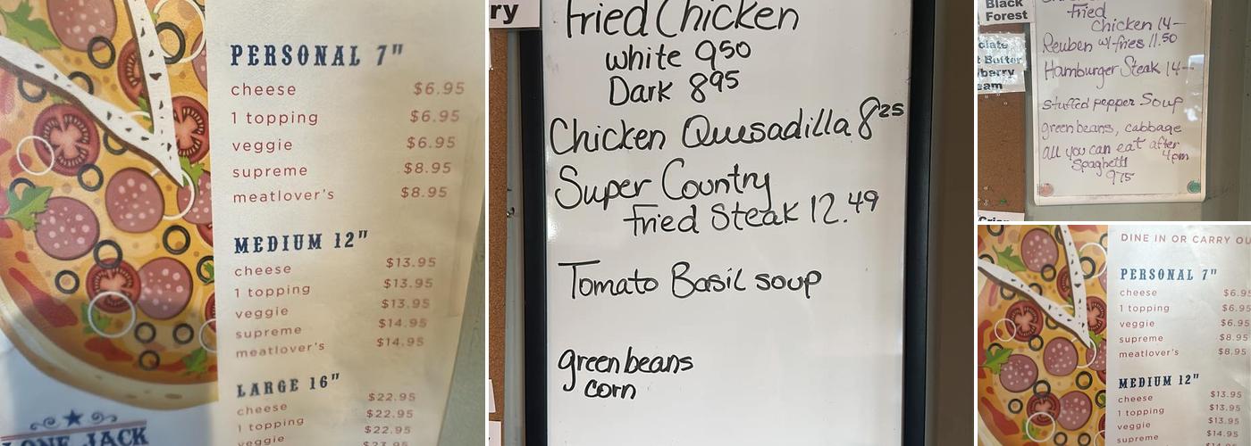Lone Jack Cafe Menu