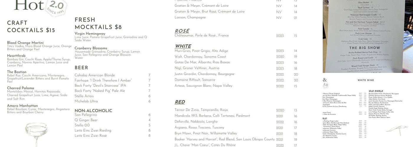 Hot and Hot Fish Club Menu