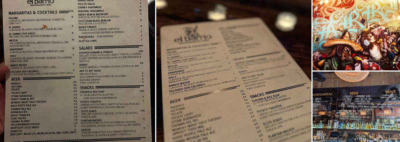 El Barrio Menu
