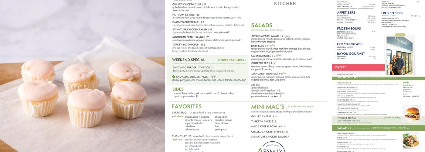 Ashley Mac's Kitchen Menu