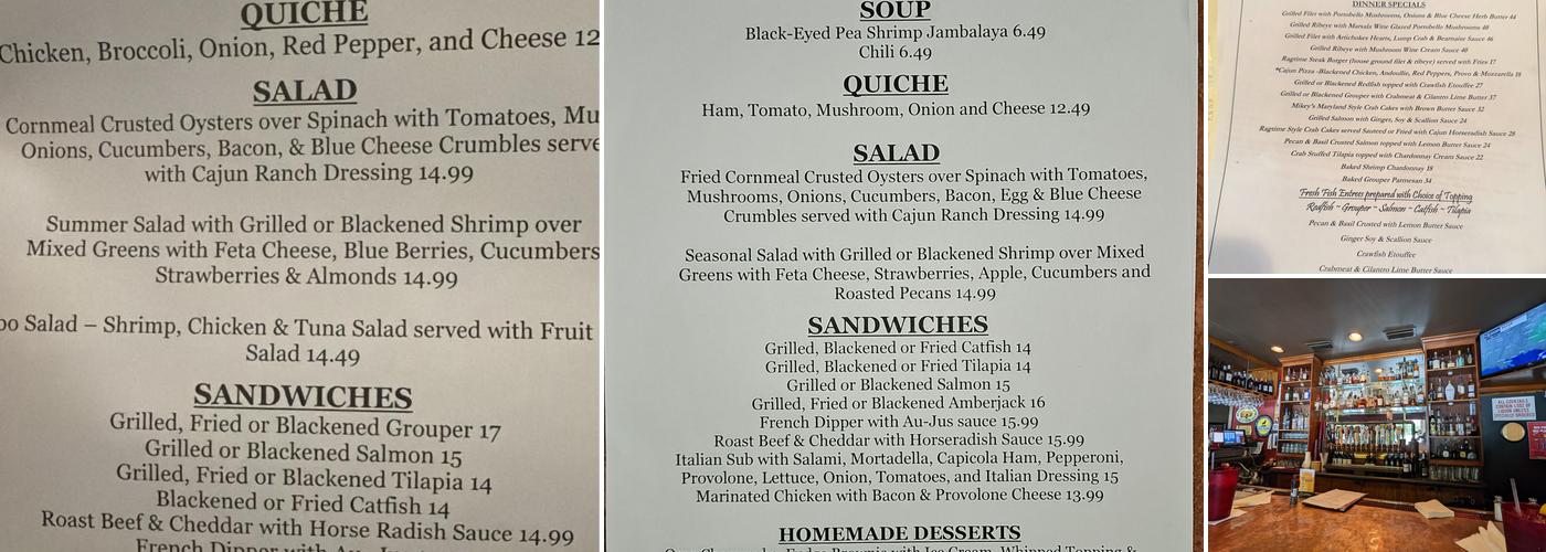 Ragtime Cafe Menu