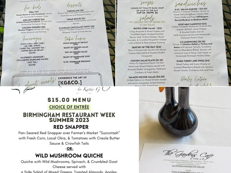 The Gardens Café by Kathy G. Menu