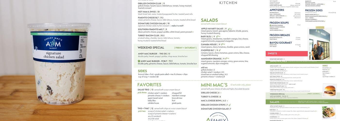 Ashley Mac's Kitchen Menu