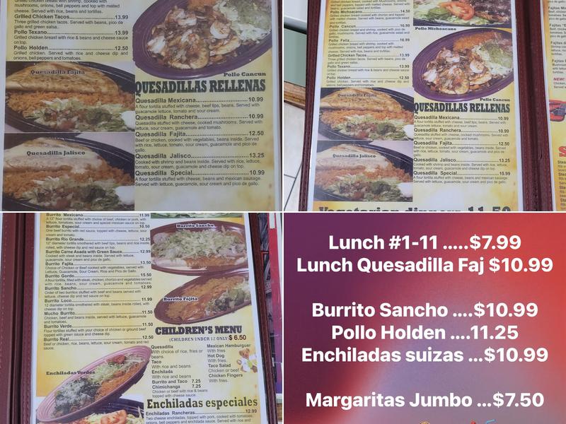 El Paso Menu