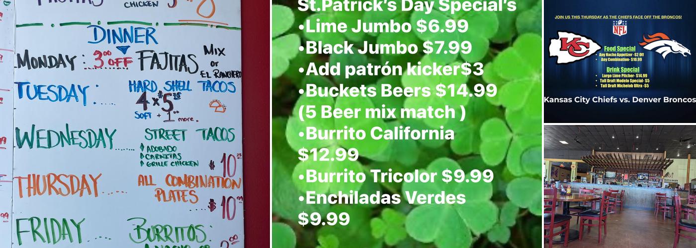 EL Ranchero Mexican Restaurant Menu