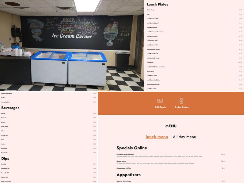 Barrigas Mexican Grill and Cantina Menu