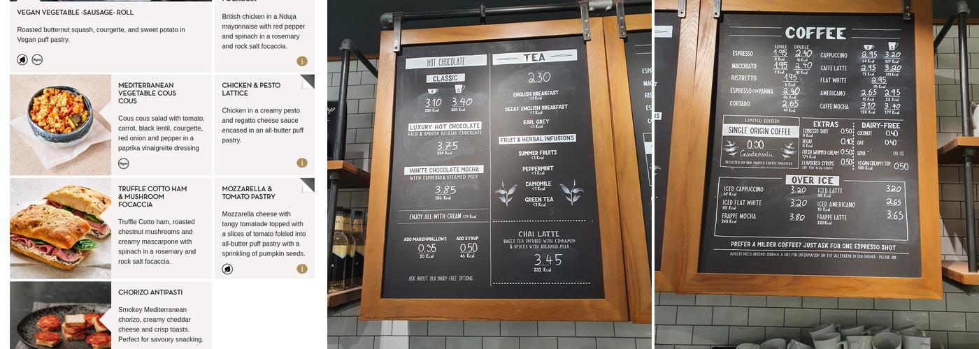 Caffè Nero - Edinburgh Airport BEFORE SECURITY Menu