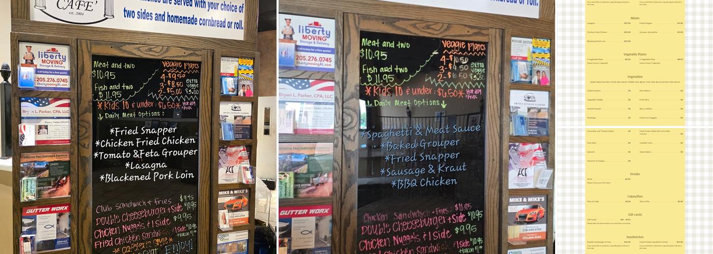 Sarris Cafe Menu