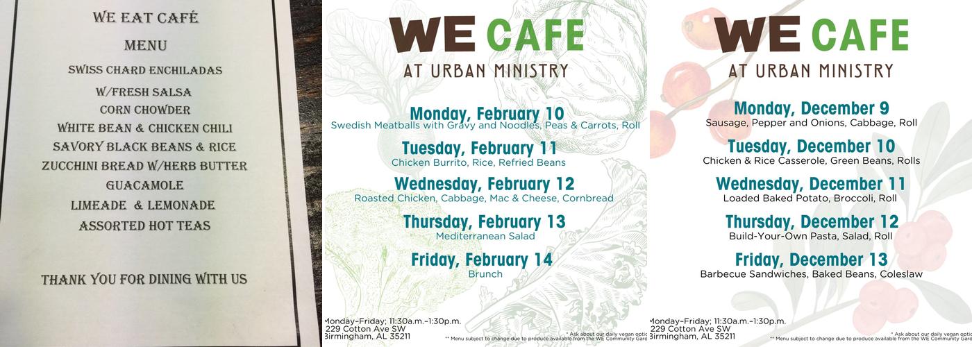 WE Community Cafe Menu