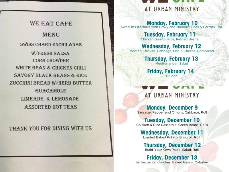 WE Community Cafe Menu