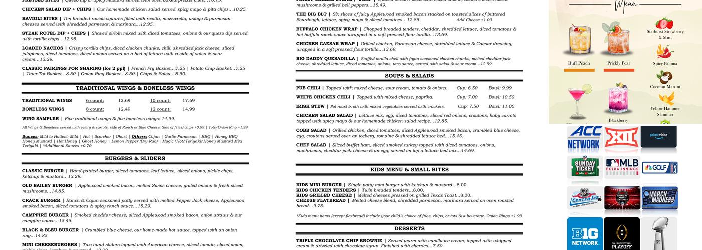On Tap Sports Cafe - Inverness/280 Menu